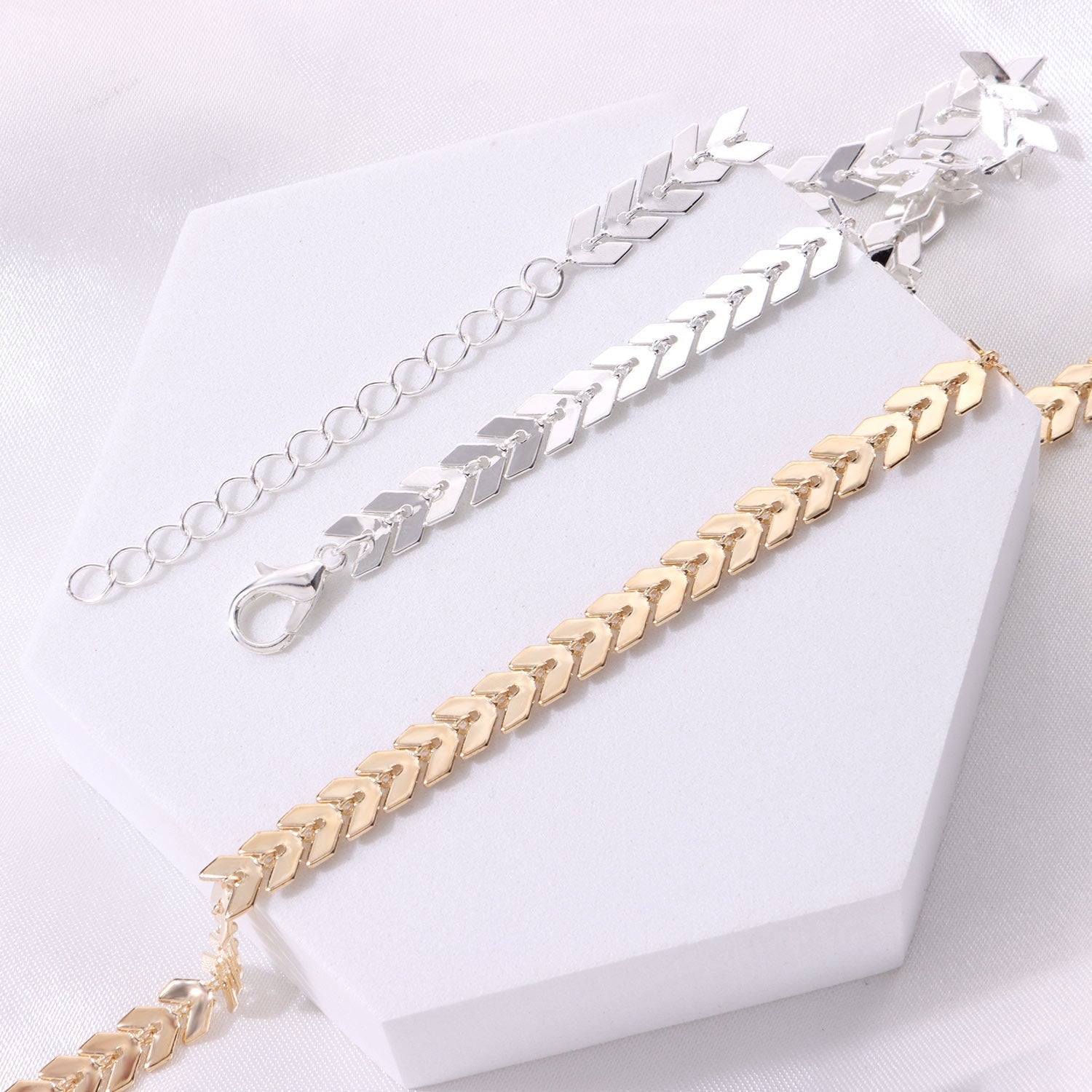 Leaf Arrow Chain Beach Anklet Jewelry