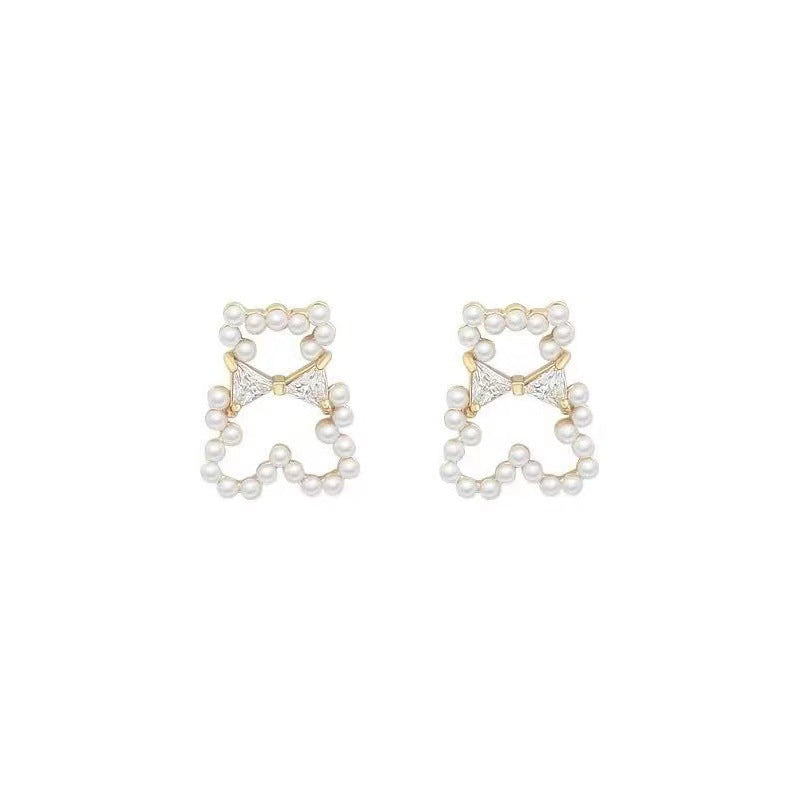 Pearl Bear Earring