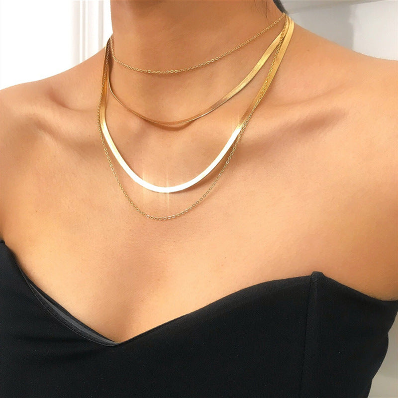 Multi Layer Dainty Chain Choker Necklace
