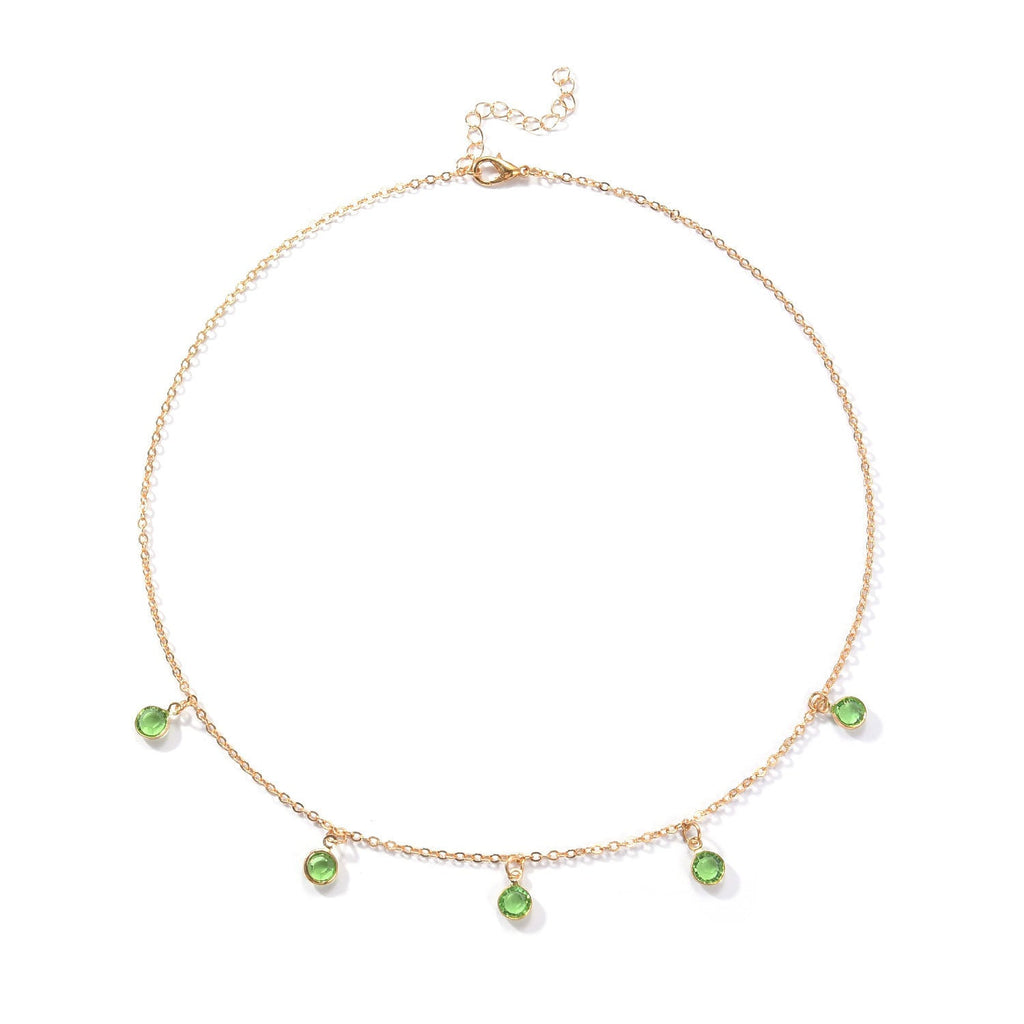 Crystal Stone Charm Necklace