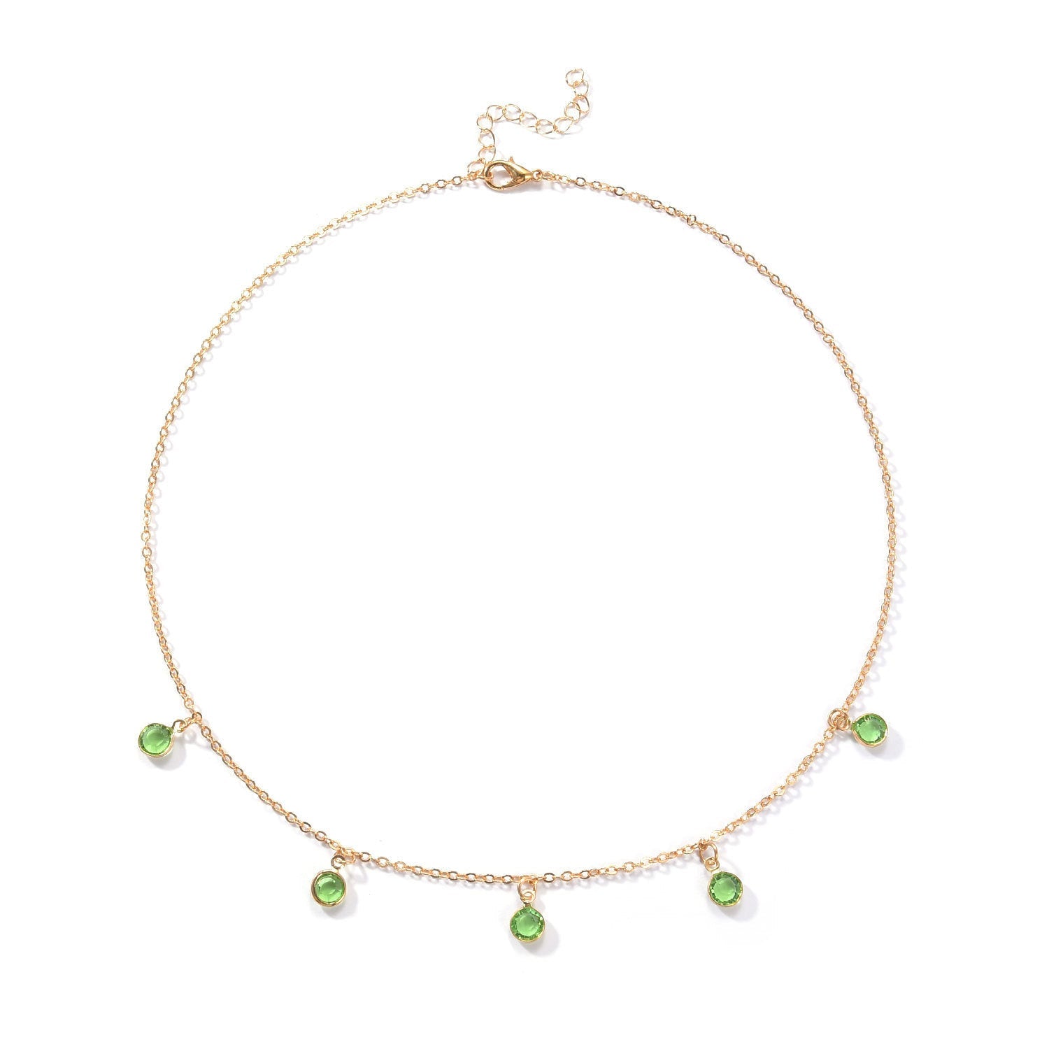 Crystal Stone Charm Necklace