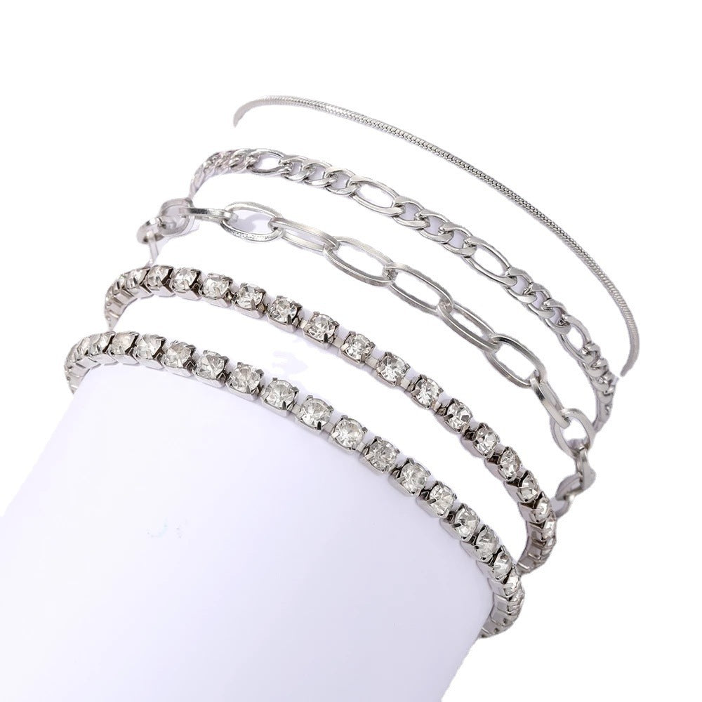 Women Tennis Chain Bracelet Set
