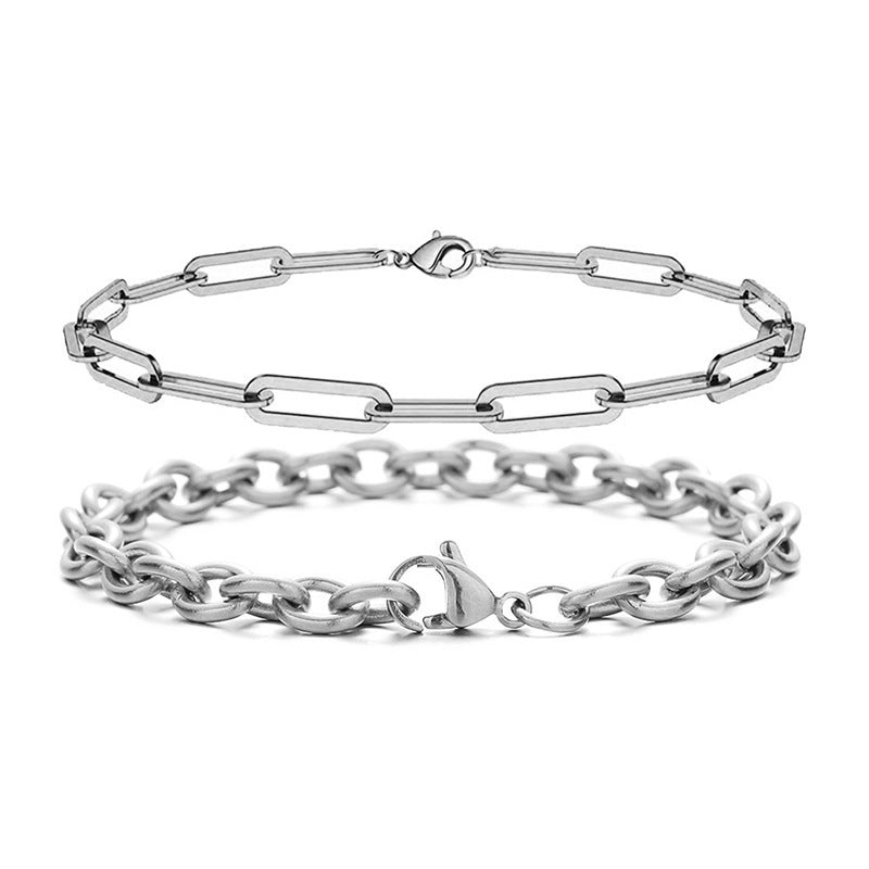 Paper Clip Chain Bracelet Set