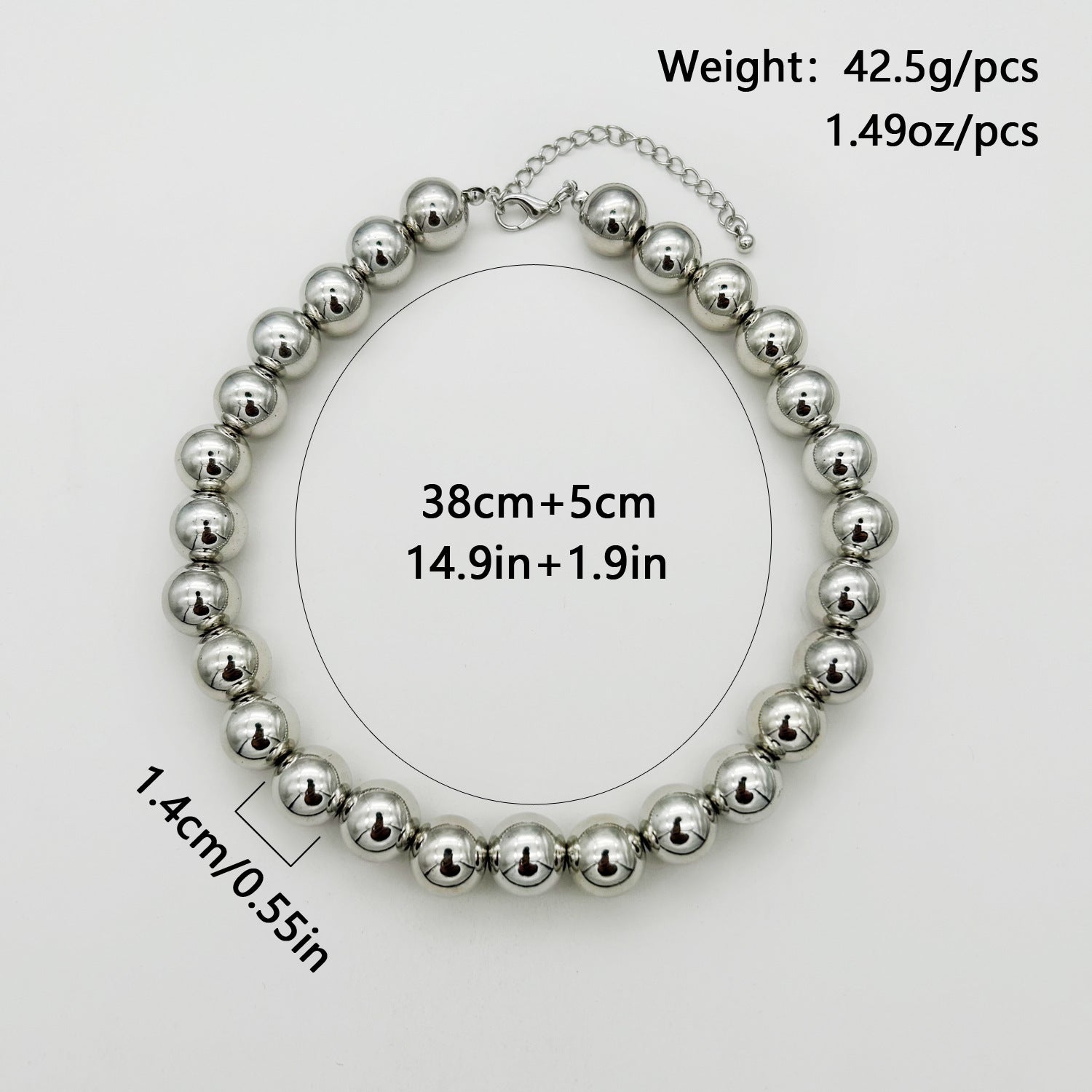 Chunky Heart Shape Exaggerated Big Beads Choker Necklace