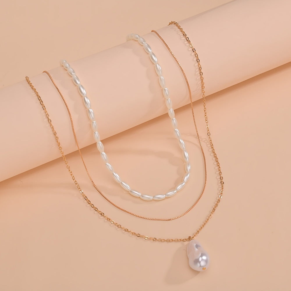 Irregular Baroque Faux Pearl Beads Necklace Choker