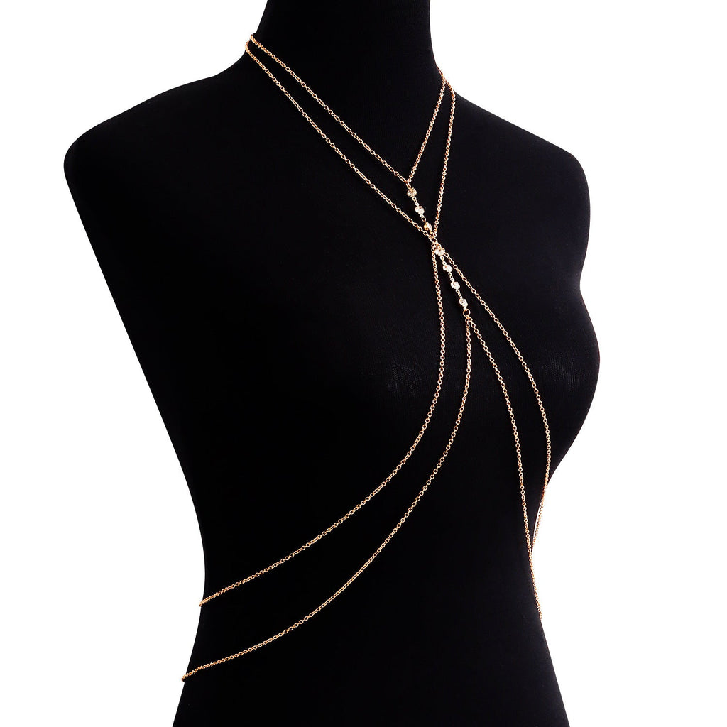 Sexy Cross Chest Chain Exaggerated Beach Casual Full Body Chain