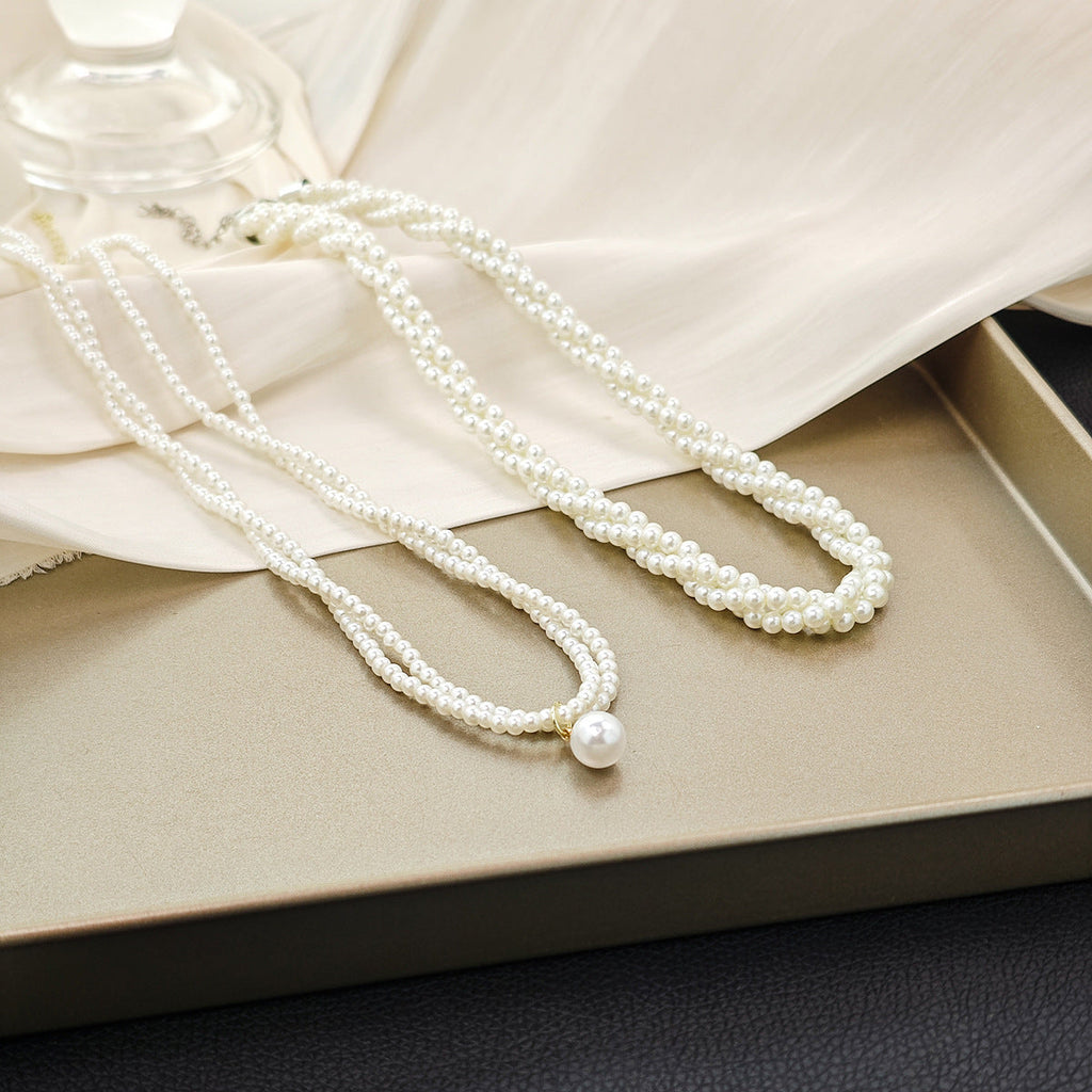 Multi Strand Pearl Necklace Pearl Choker Necklace