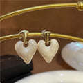 Enamel Heart Drop Earrings for Women
