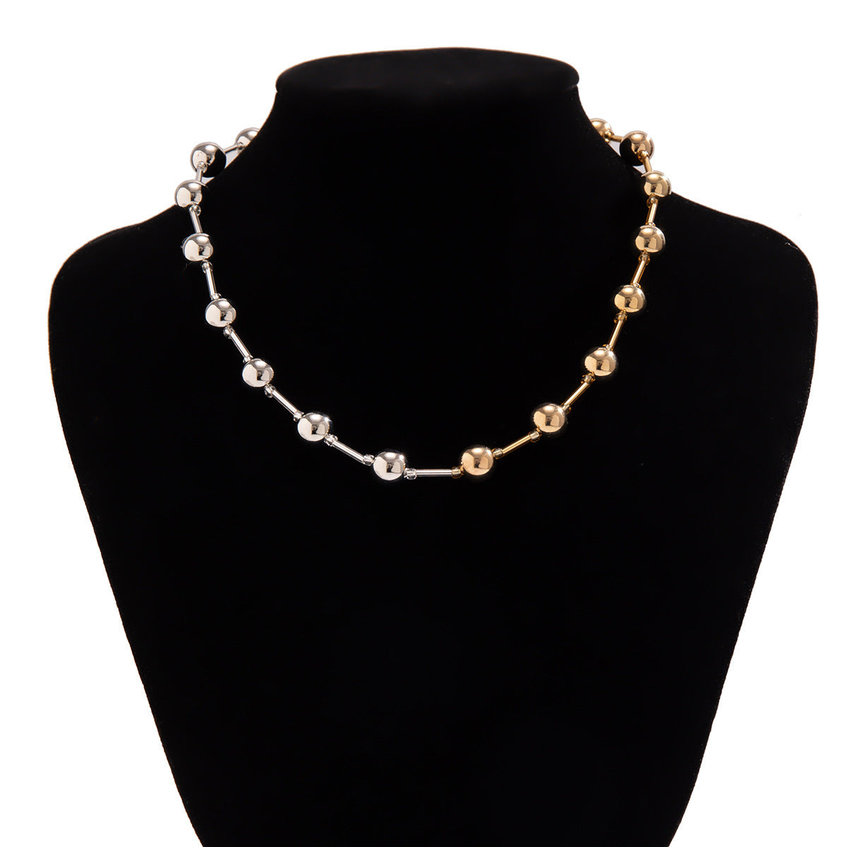 Women CCB Beads Imitation Pearl Collar Choker Necklace