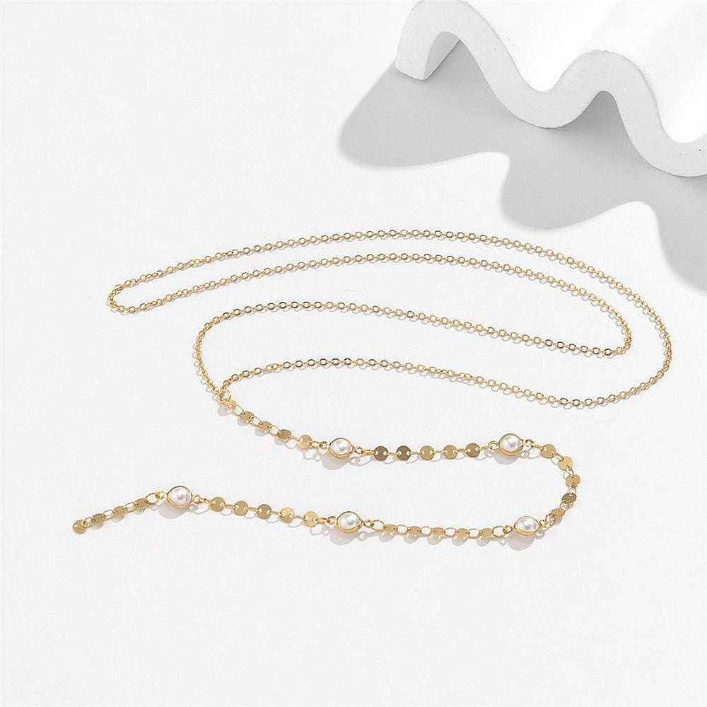 Round Beaded Tassel Chain Necklace