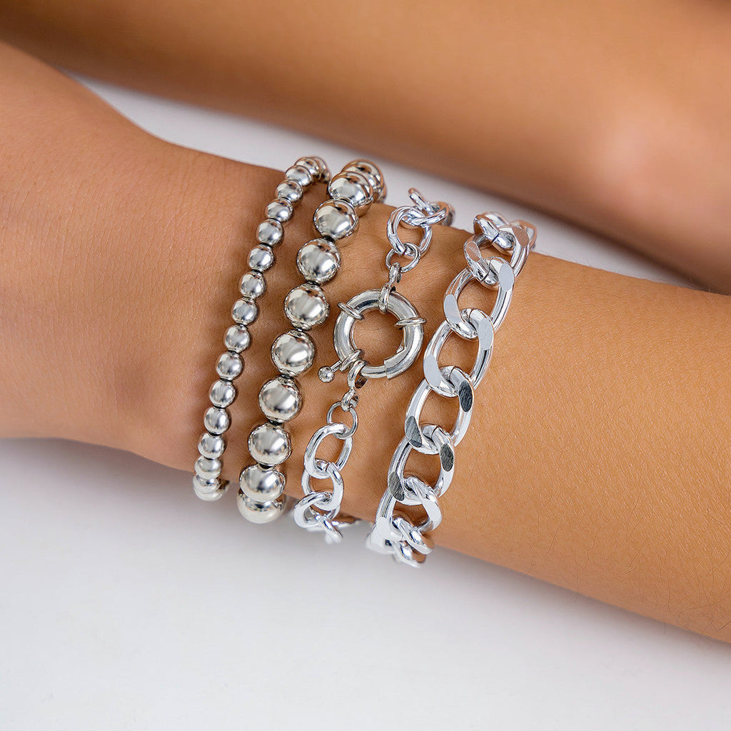 Boho Fashion Chunky Chain Bracelets Set