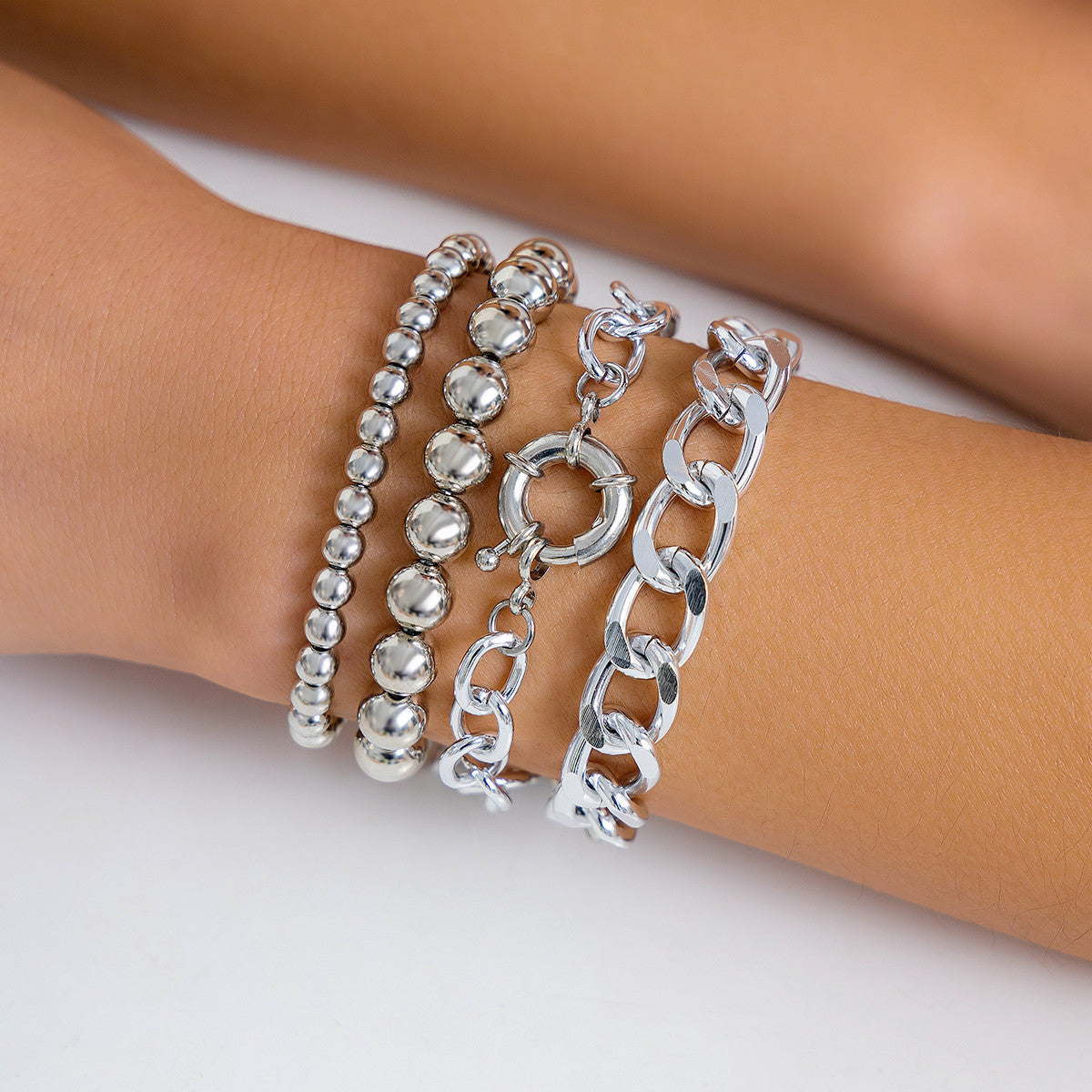Boho Fashion Chunky Chain Bracelets Set