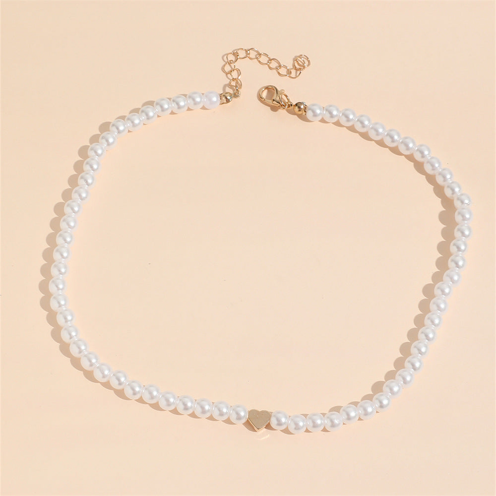 Heart Pearl Necklace for Woman