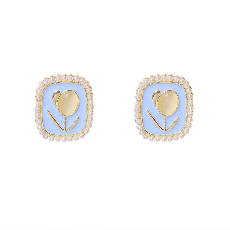 Opal Tulips Stud Earrings