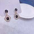 Enameled Pearl lower Beads Earrings