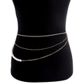 Punk Hip Hop Multi-layer Metal Rhinestone Waist Chain