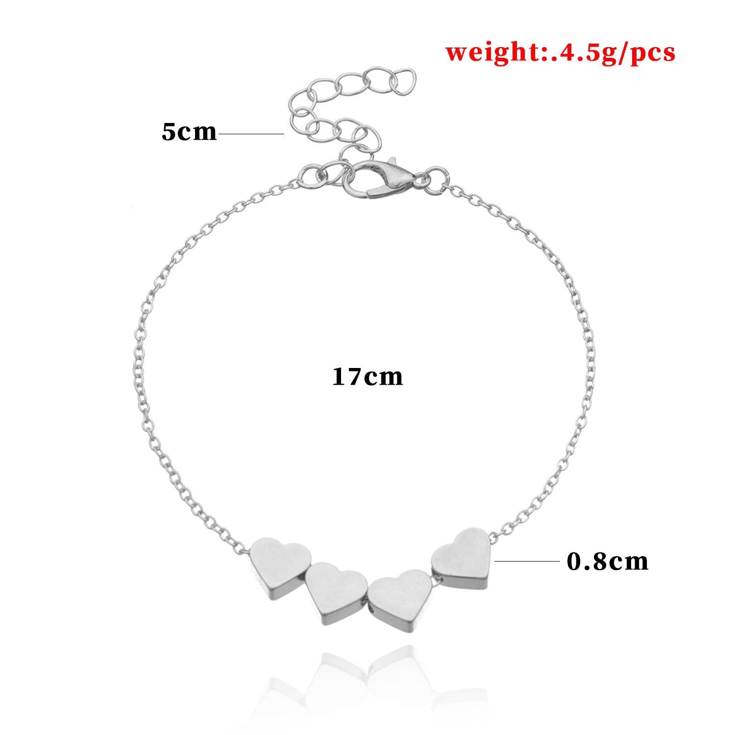 Women Heart Charm Bracelet