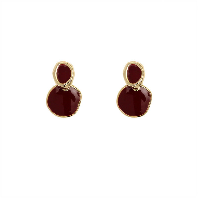Geometric Round Drop Earring