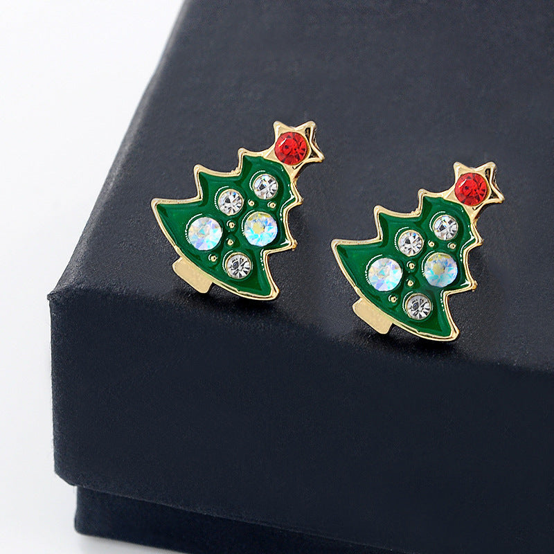 Christmas Stone Tree Earrings