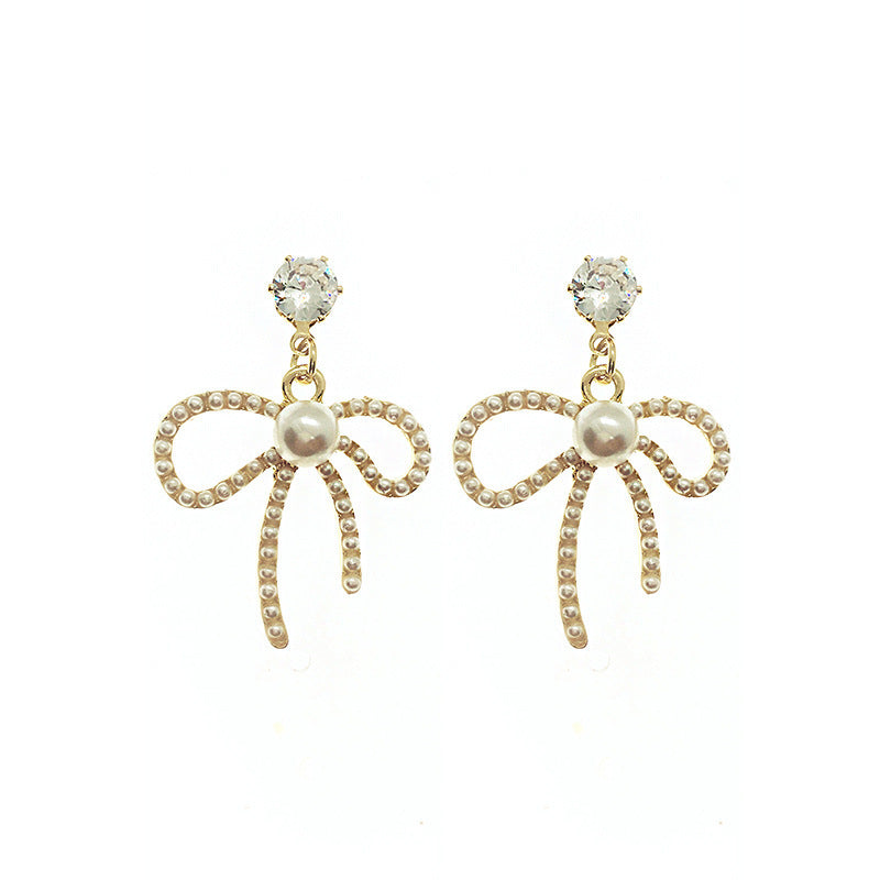 Bowknot Pearls Earrings