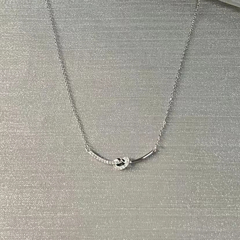 Knotted Stone bow Pendant Necklace