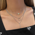 Classic Layer Necklace Set Bar Pendant Women