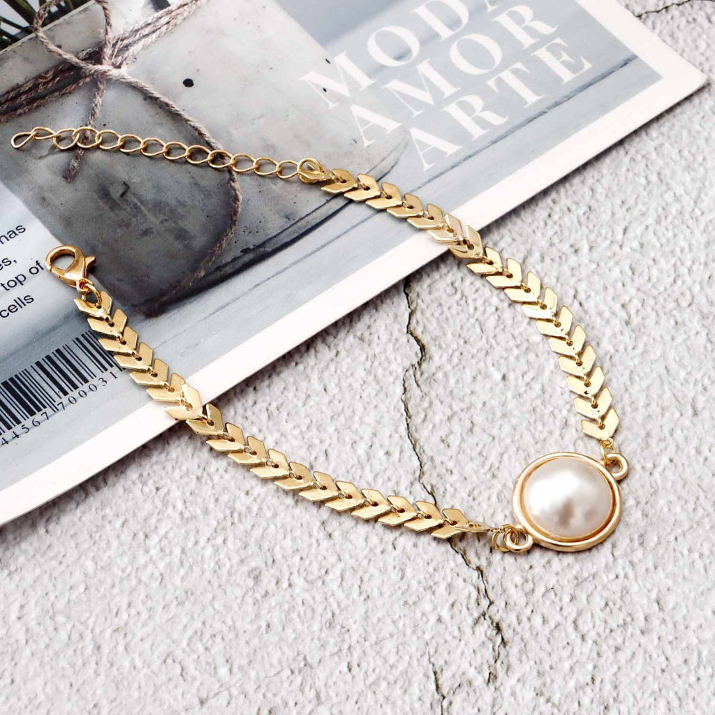 Wheat Chain Pearl Bracelets