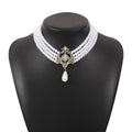 Imitation Pearl Chain Beaded Necklace Vintage Handmade
