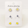 Daisy flower stud earrings set