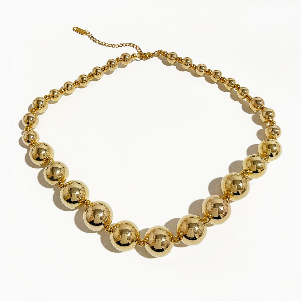 Chunky Big Ball Beads Chain Choker Necklace