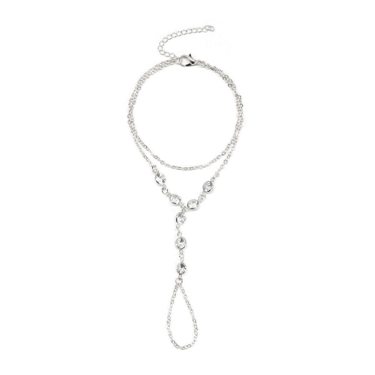 BlingBling Zircon Stone Finger Chain Bracelet