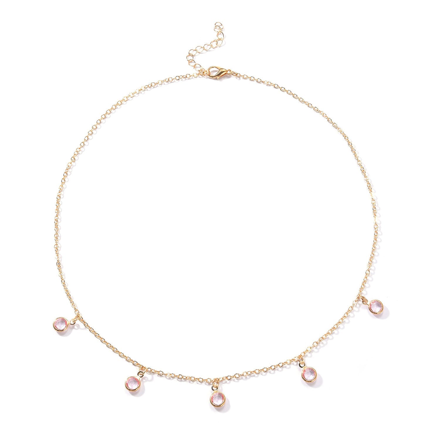 Crystal Stone Charm Necklace