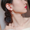 Geometric Rhinestone Rhombus Dangle Earrings