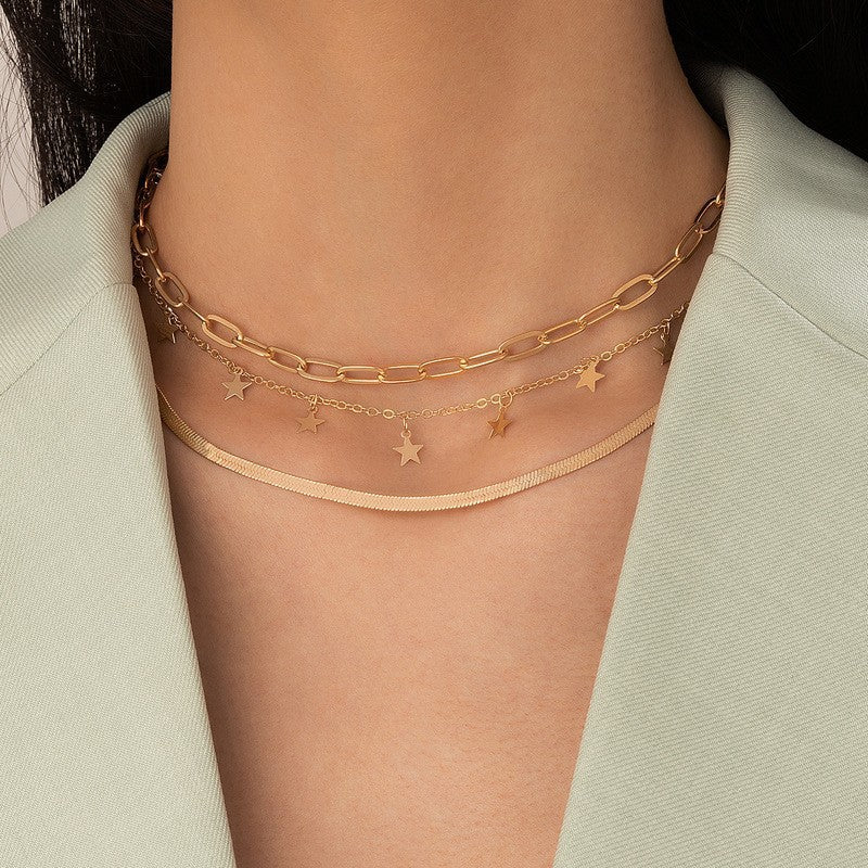 Star Necklace Layer Chain Necklace