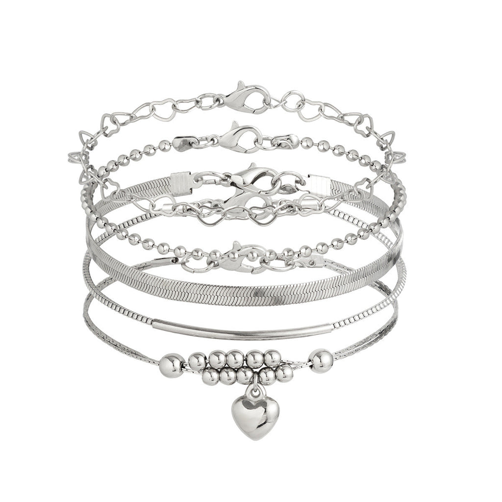 Multi-layer Beach Chain Beaded Cuban Link Anklet Jewelry