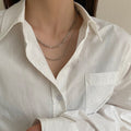 Double Layer Paper Clip Chain Necklace