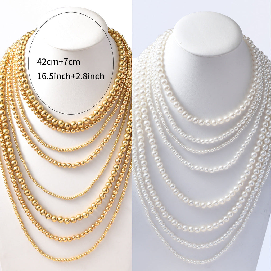 Multi-layer Hip-hop Women Ccb Material Long Bohemian Necklace