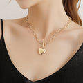 Heart Shape Pendant Chunky Chain Necklace