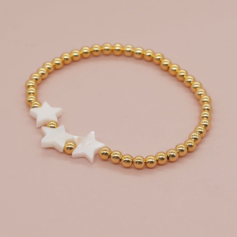 Shell Pentagram Elegant Bead Elastic Bracelet