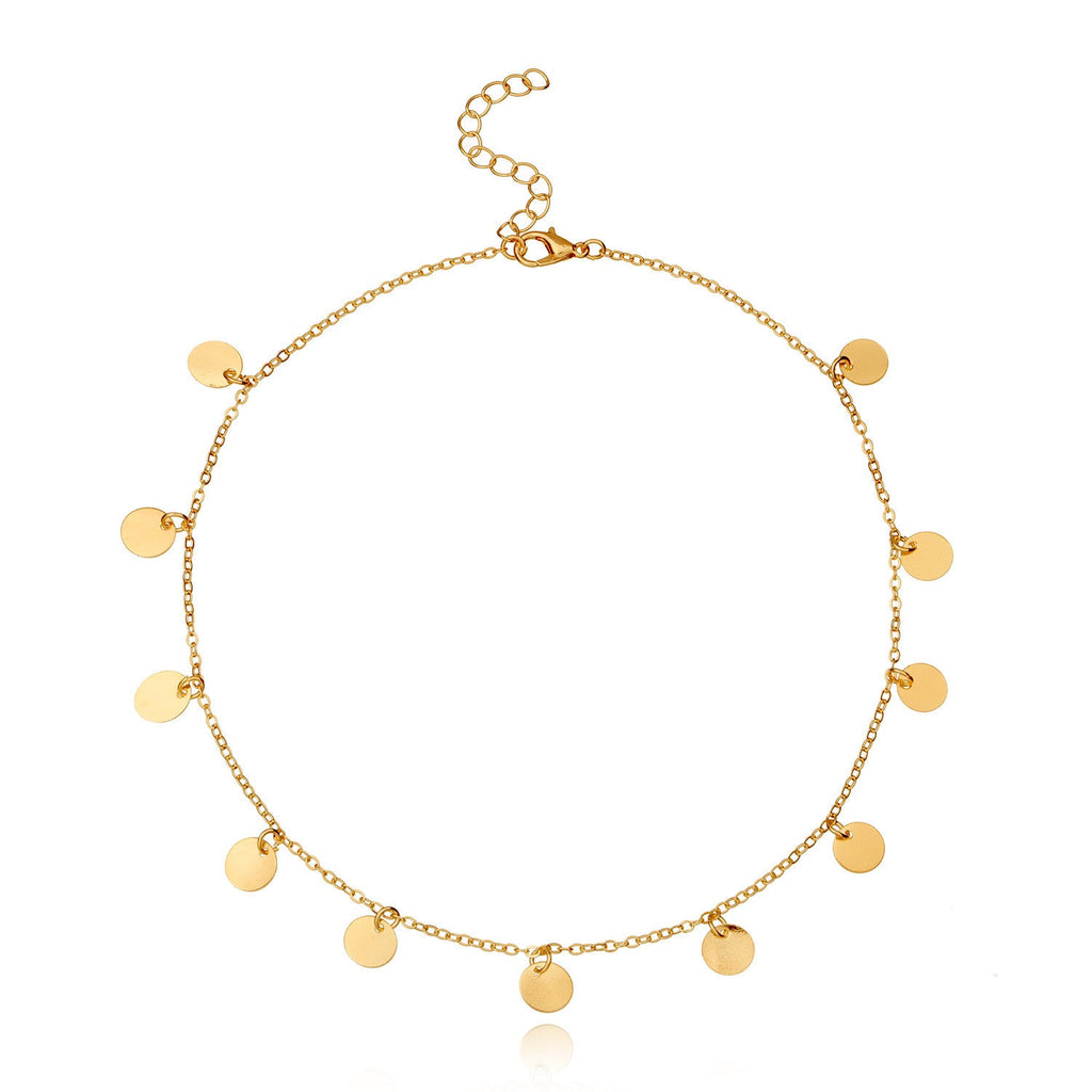 Multi Round Small Disc Charm Necklace