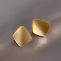 Square Cube Geometry Stud Earrings