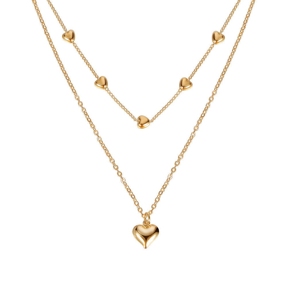 Vintage Style Star Heart Multi-layer Necklace