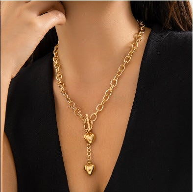 Custom Love Heart Charm Choker Necklace