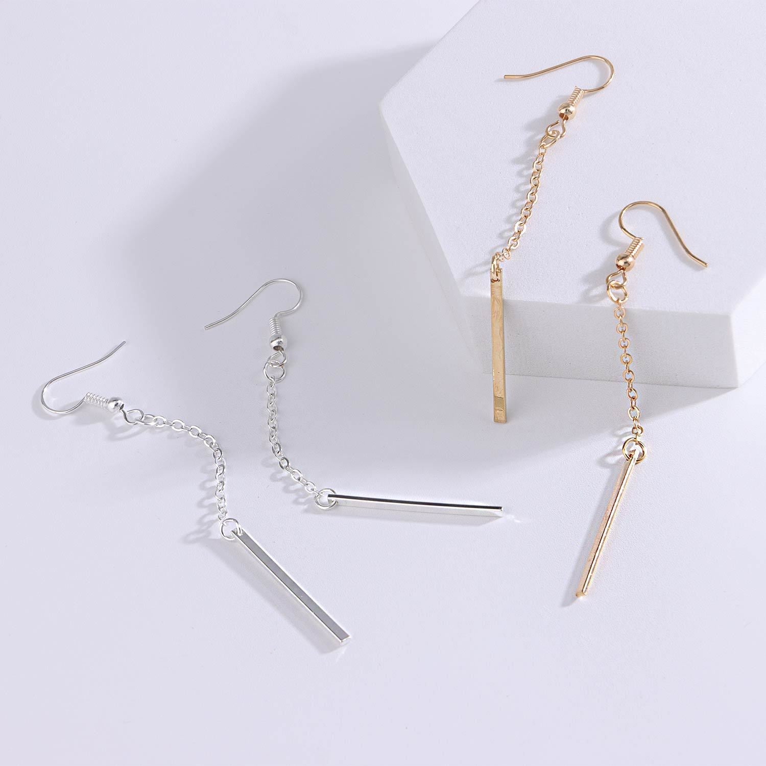 Long Chain Bar Simple Earrings