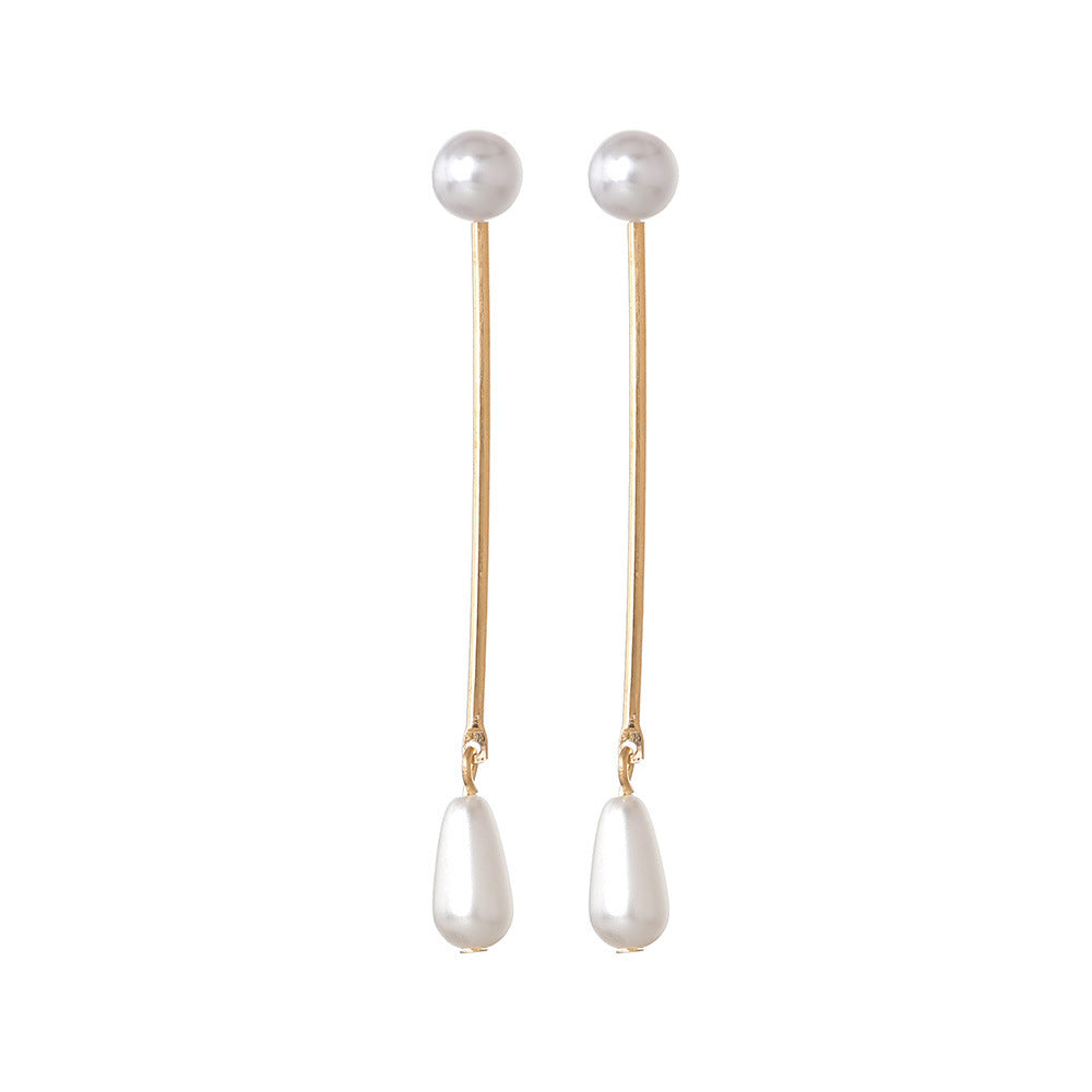 Imitation Pearl Tassel Earrings