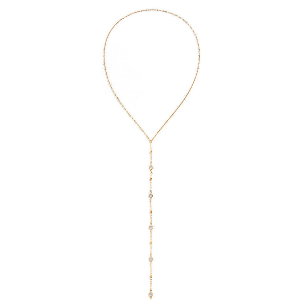 Crystal Stone Long Tassel Necklaces for Women