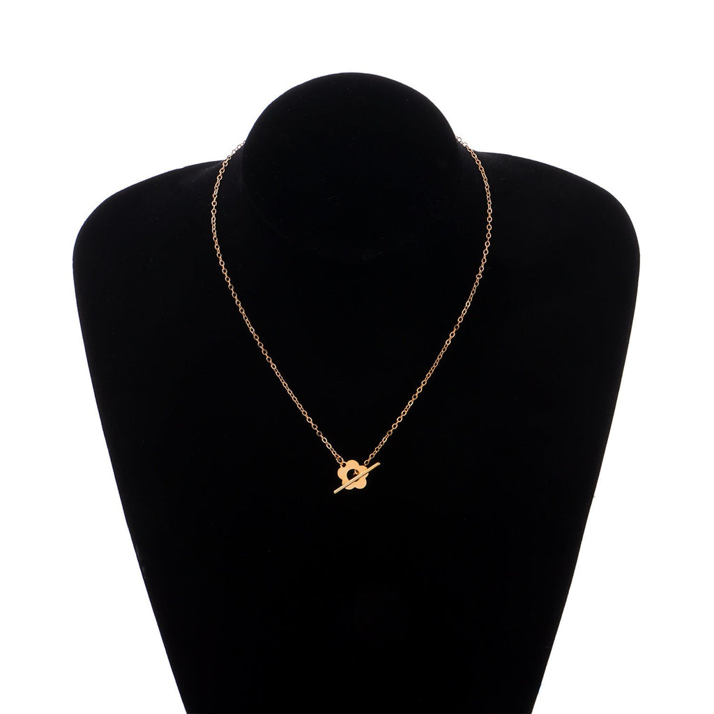 Chain Necklace Women Flower Lock Collar