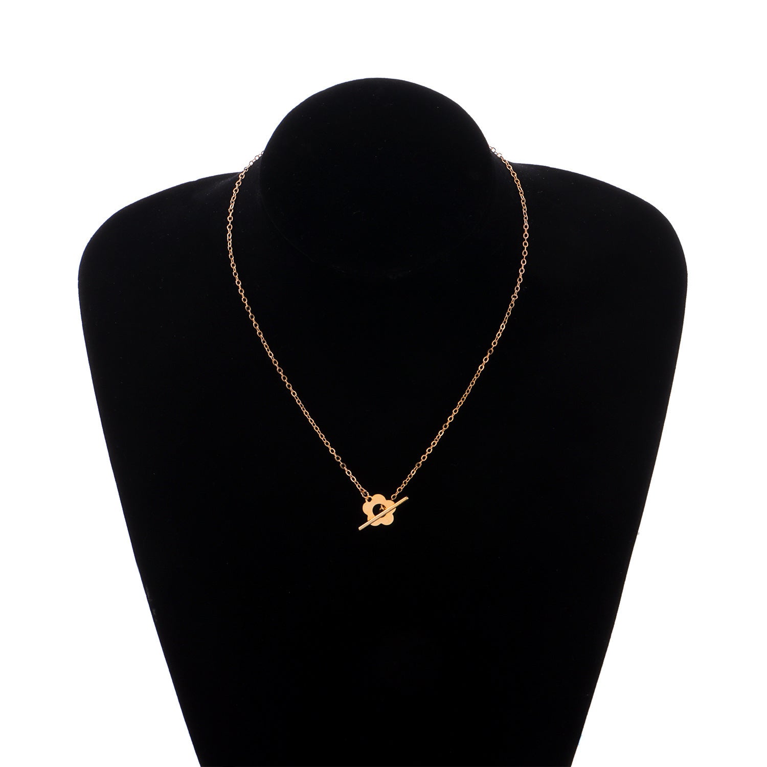 Chain Necklace Women Flower Lock Collar
