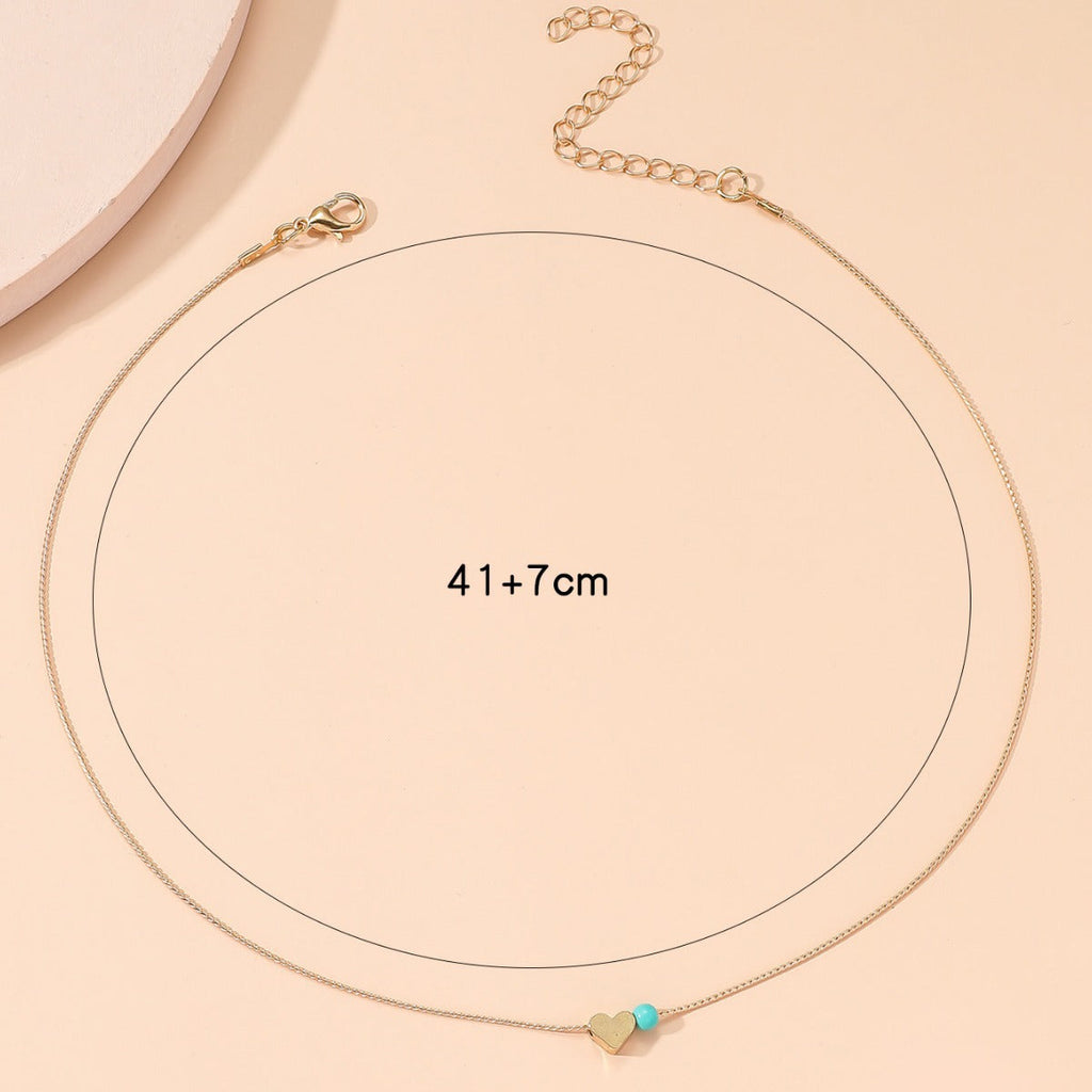 Beaded Heart Choker Necklace