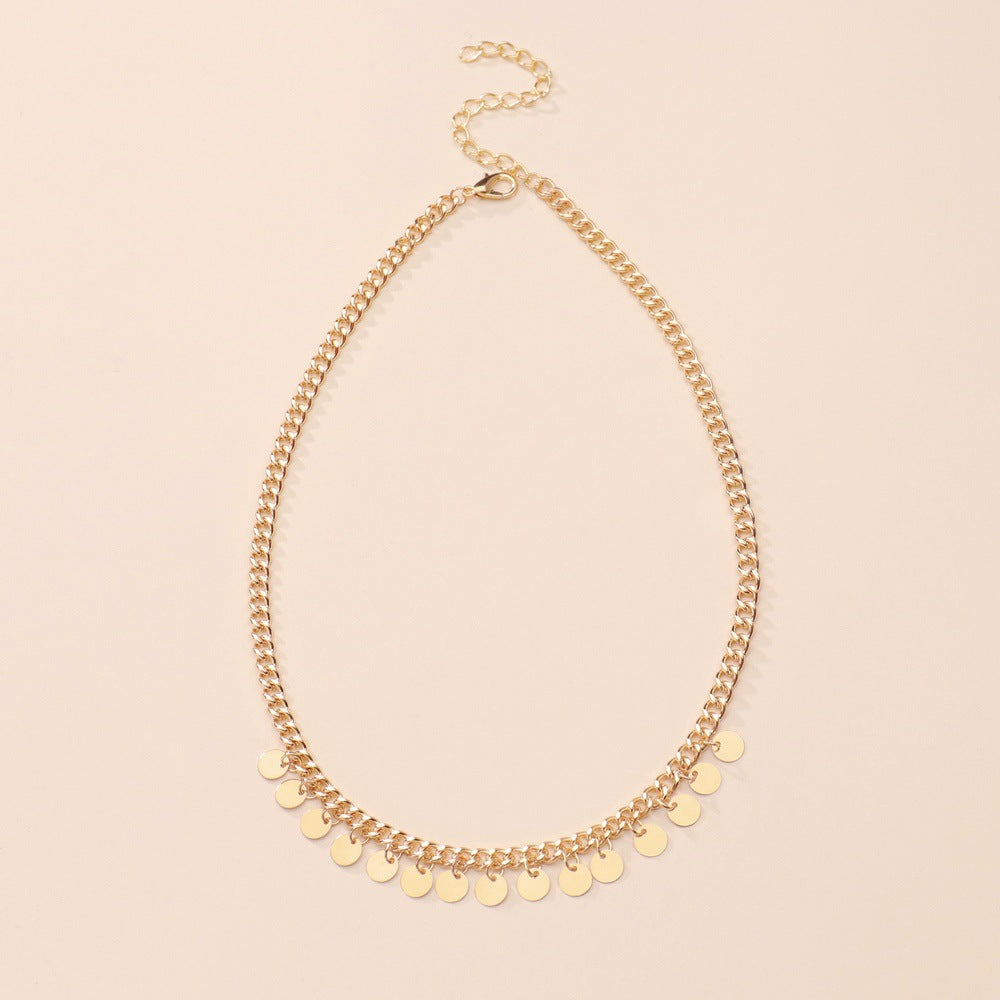 Coin Drop Necklace Punk Style